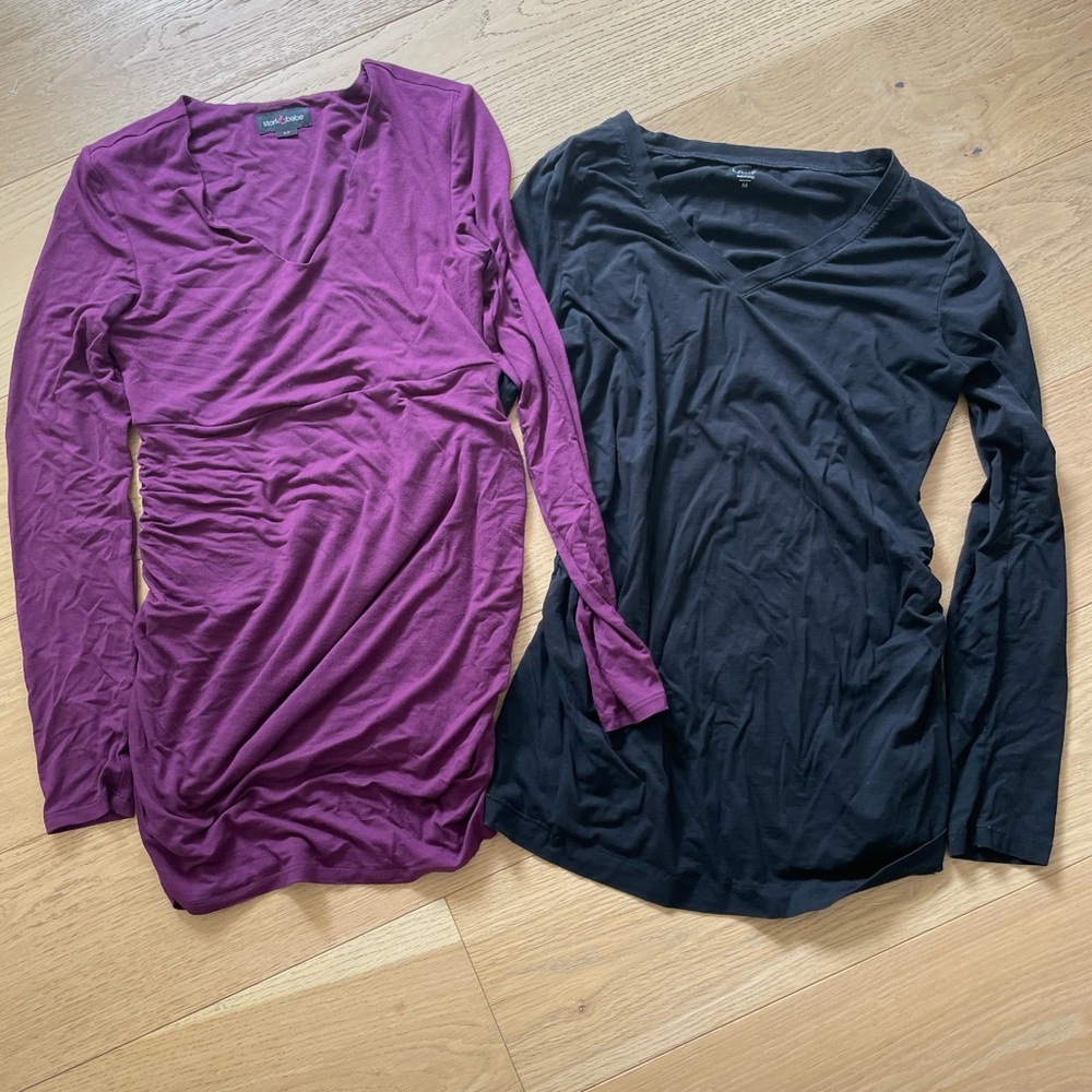 Maternity Tops - Purple and Black